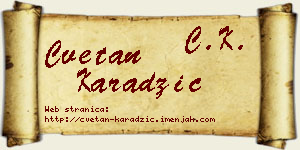 Cvetan Karadžić vizit kartica